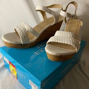 NEW from Payless White Wedge Sandals - size 12